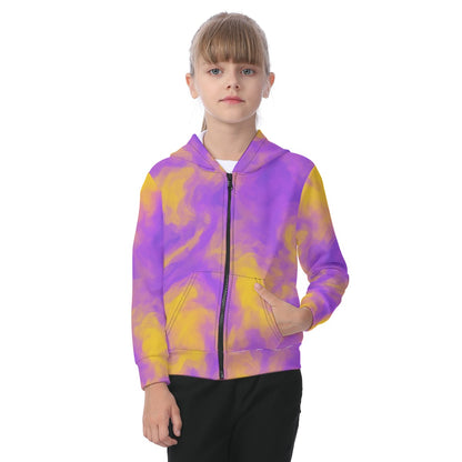 Unisex Kid's Zip-up Hoodie With Patch Pocket