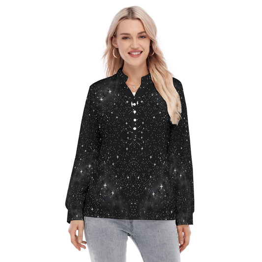 Women's Long Sleeve Blouse With Button Closure