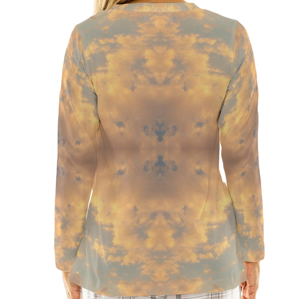 Women's Loose V-Neck T-Shirt With Long Sleeve