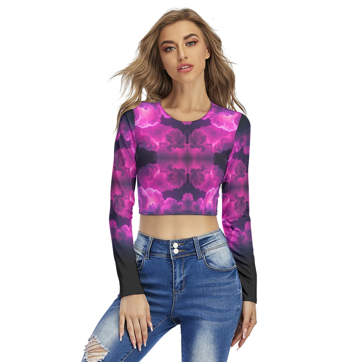 Women's Round Neck Crop Top T-Shirt