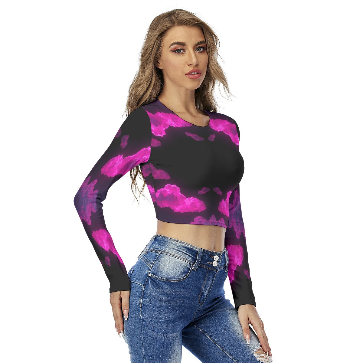 Women's Round Neck Crop Top T-Shirt