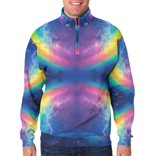 Men's Hidden Half-Zip Placket Hoodie