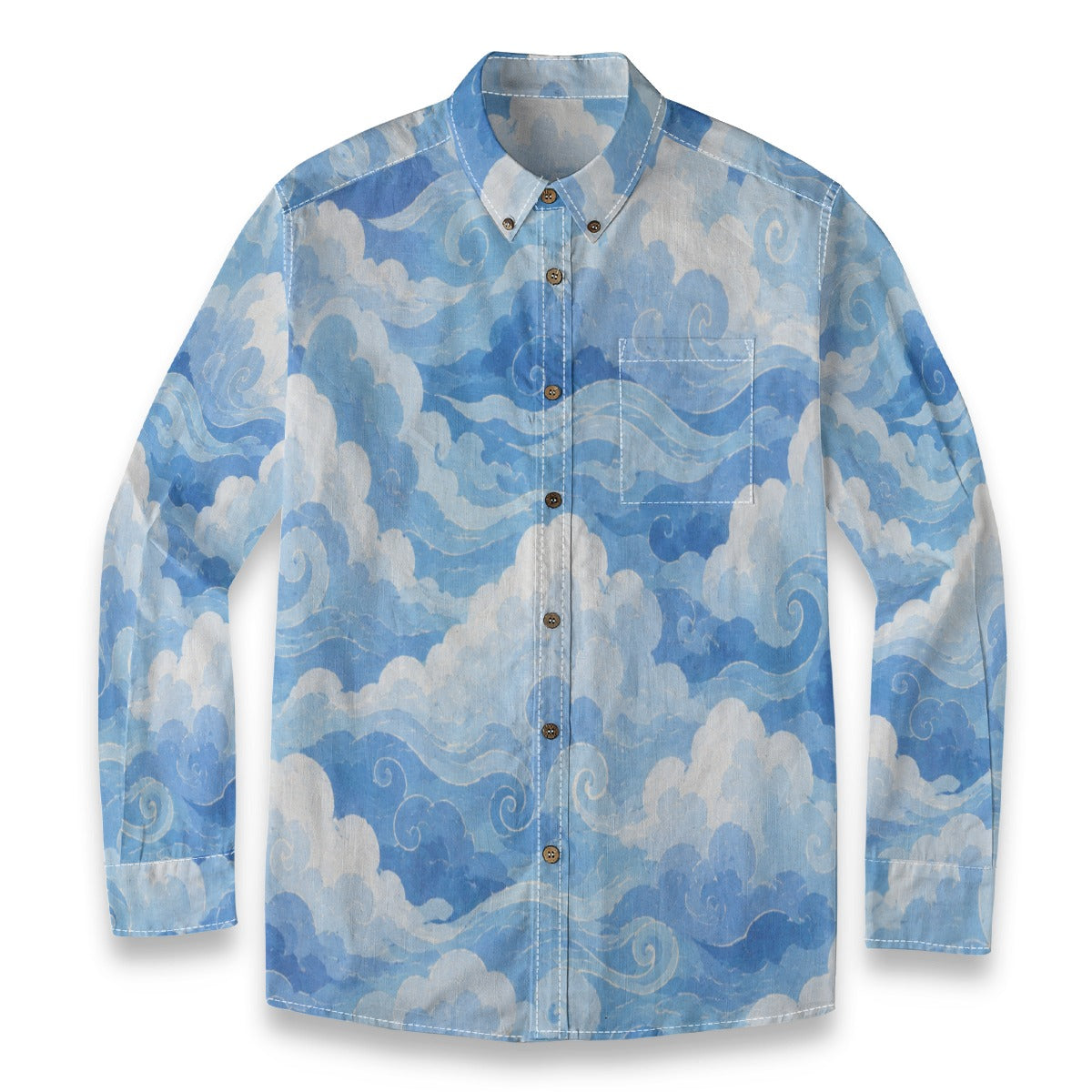 Men's Casual Lapel Long Sleeve Shirt|125GSM Cotton