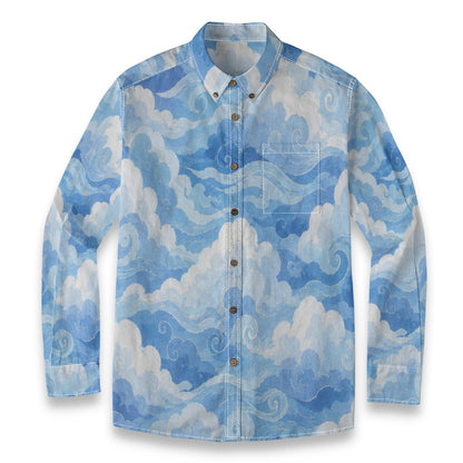 Men's Casual Lapel Long Sleeve Shirt|125GSM Cotton