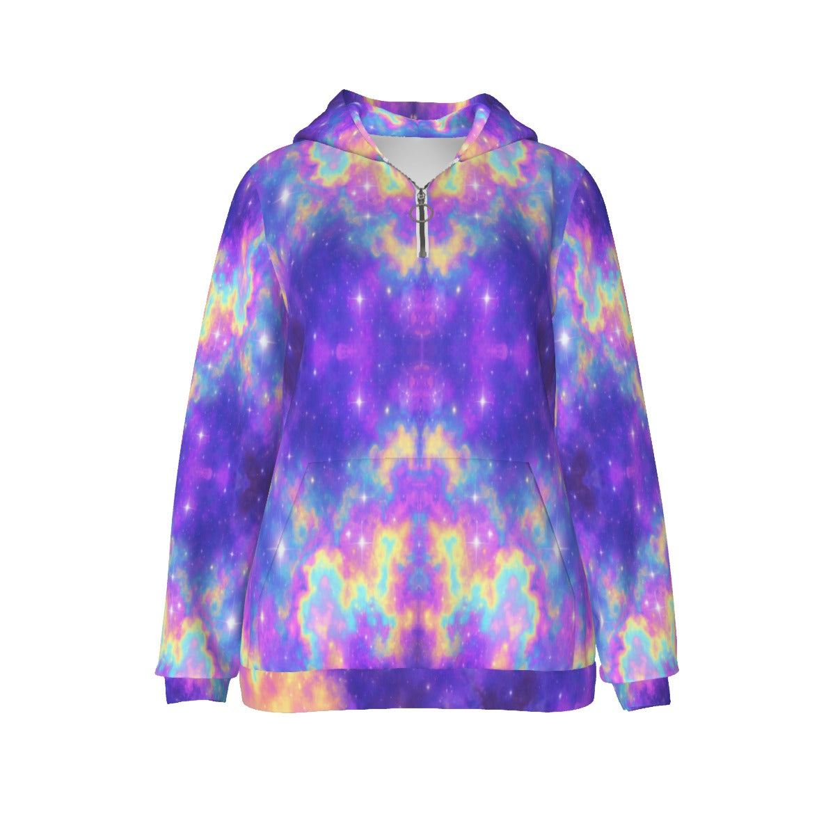 Women's Borg Fleece Hoodie With Half Zip