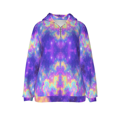 Women's Borg Fleece Hoodie With Half Zip