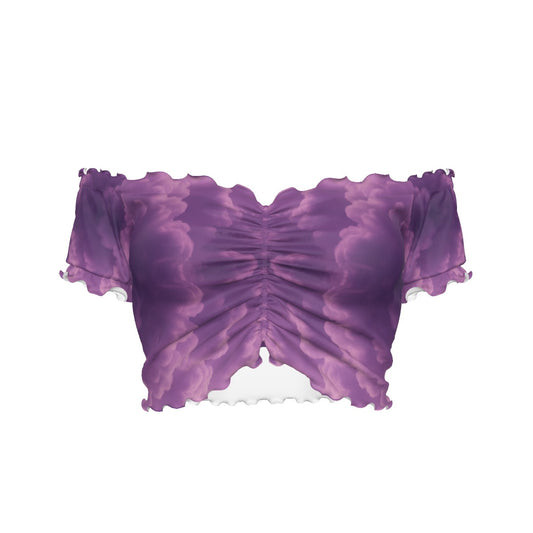 Women's One-shoulder Off-the-navel Short Sleeve T-shirt