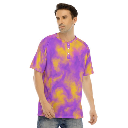 Men's Raglan Sleeve T-shirt With Button Closure