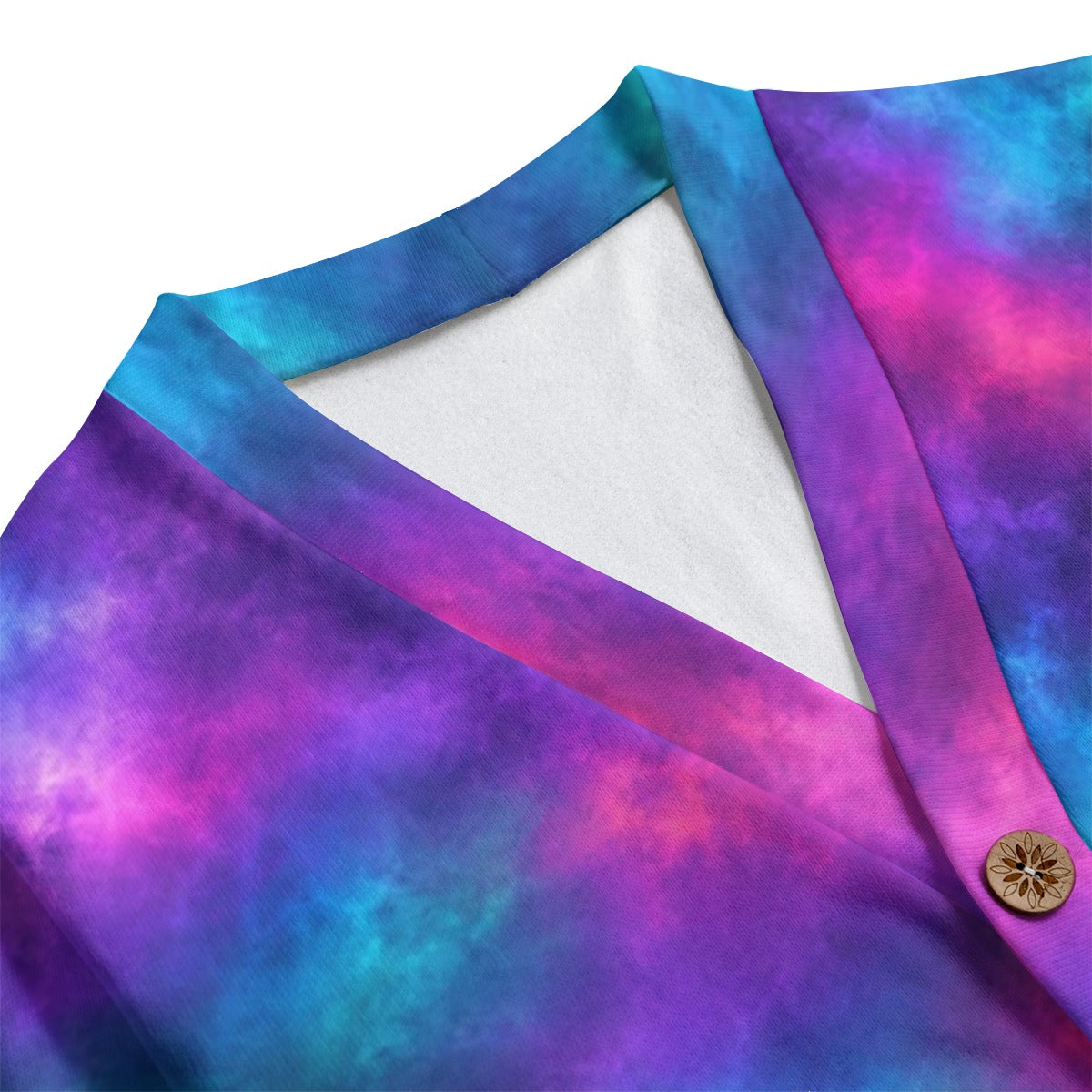 Unisex V-Neck Knitted-Fleece Button Cardigan - view 3