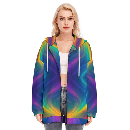 Women's Long Hoodie With Zipper Closure