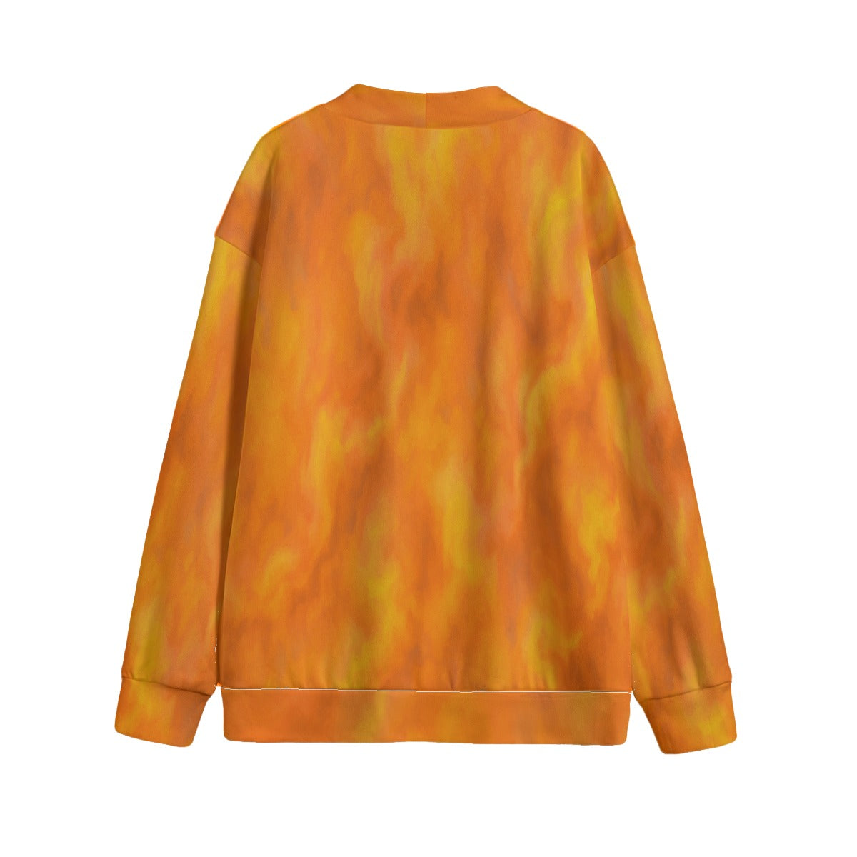 Unisex V-neck Knitted Fleece Cardigan With Button Closure