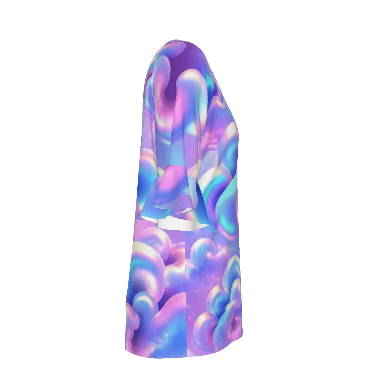 V-neck Women's T-shirt With Bell Sleeve