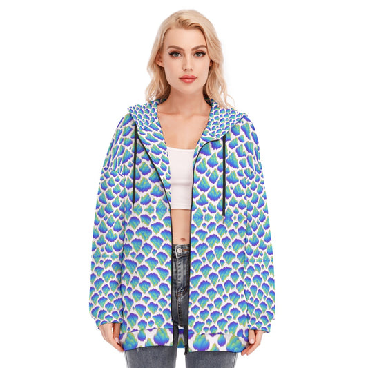 Women's Long Hoodie With Zipper Closure