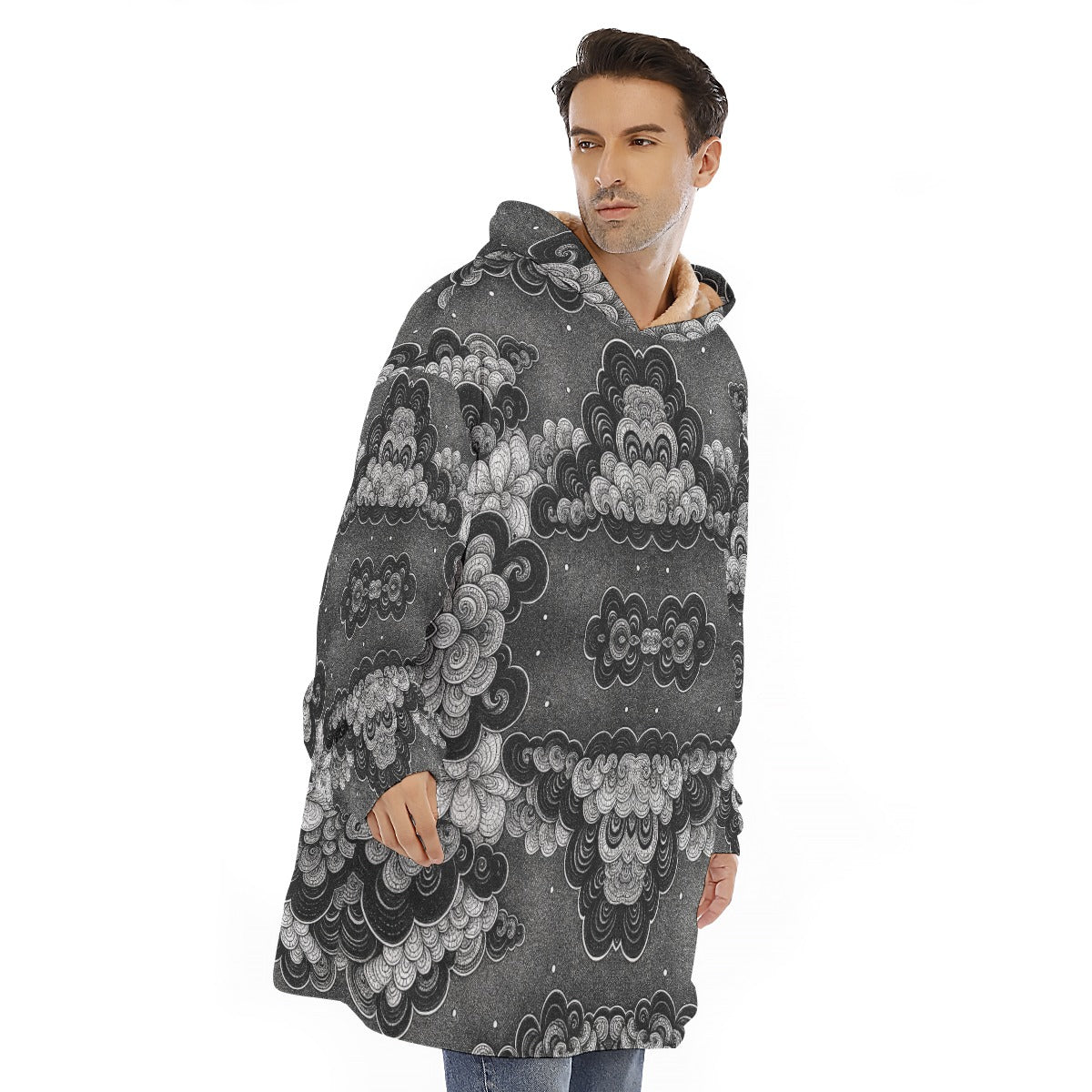 Unisex Sherpa Fleece Hoodie Blanket