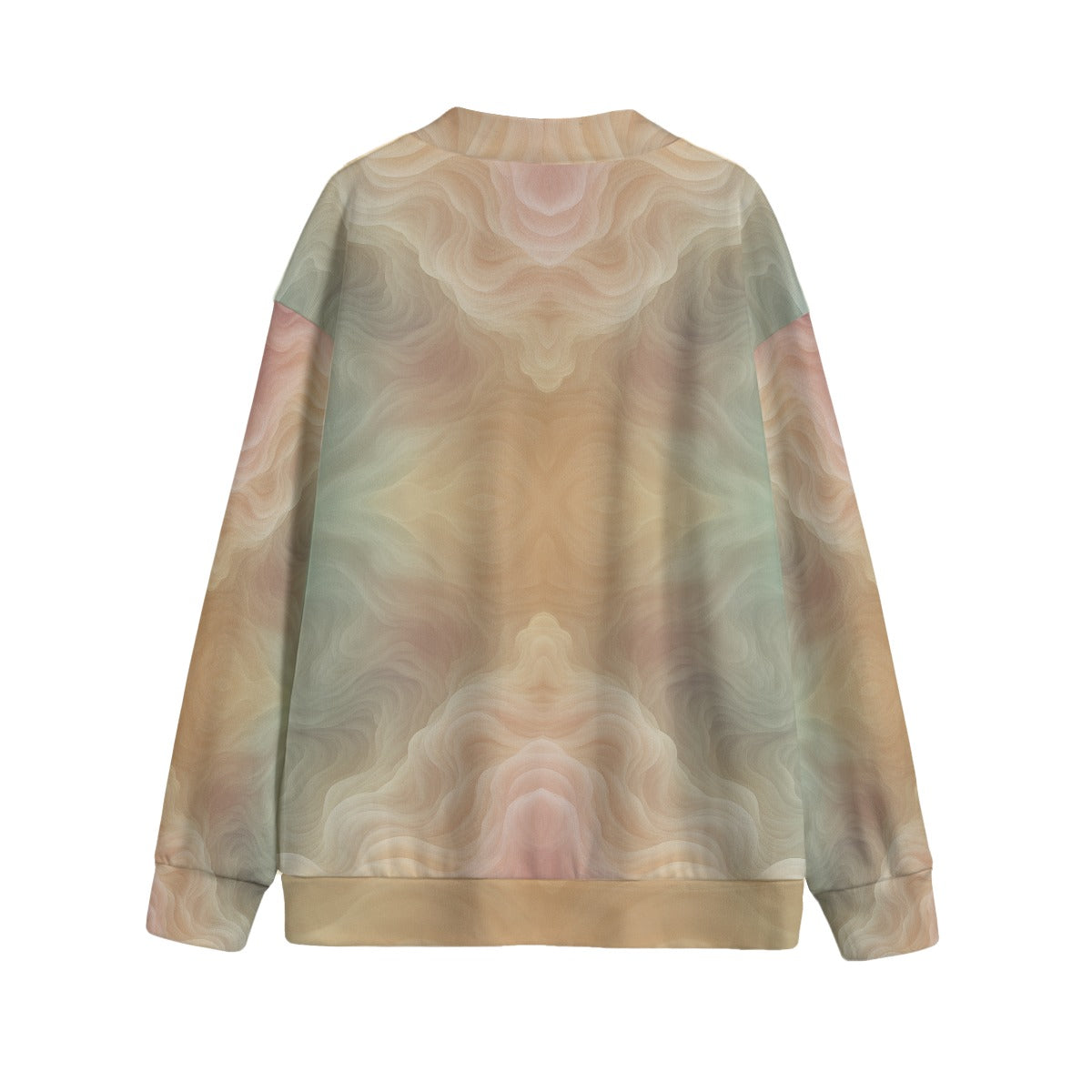 Unisex V-neck Knitted Fleece Cardigan With Button Closure