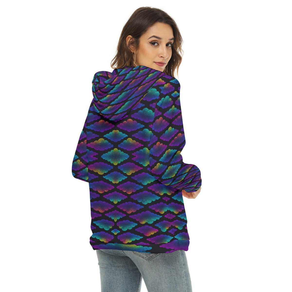 Women's Borg Fleece Hoodie With Half Zip