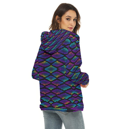 Women's Borg Fleece Hoodie With Half Zip