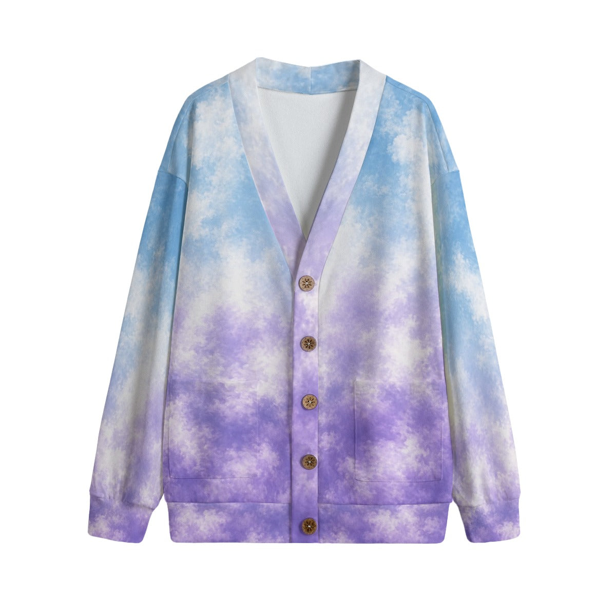 Unisex V-Neck Knitted-Fleece Button Cardigan - view 1