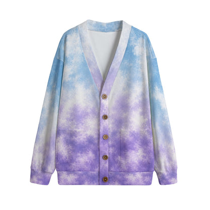 Unisex V-Neck Knitted-Fleece Button Cardigan - view 1