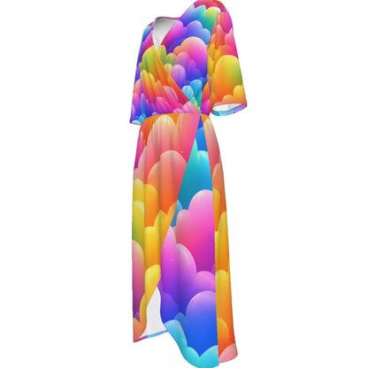 Women's Short Sleeve V-neck Dress