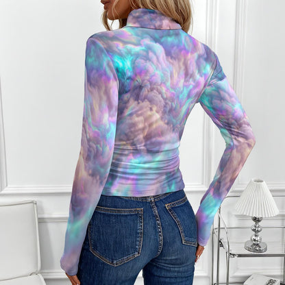 Women's Women's High-Neck Top With Long Sleeve