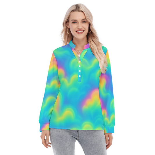 Women's Long Sleeve Blouse With Button Closure