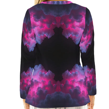 Women's Loose V-Neck T-Shirt With Long Sleeve