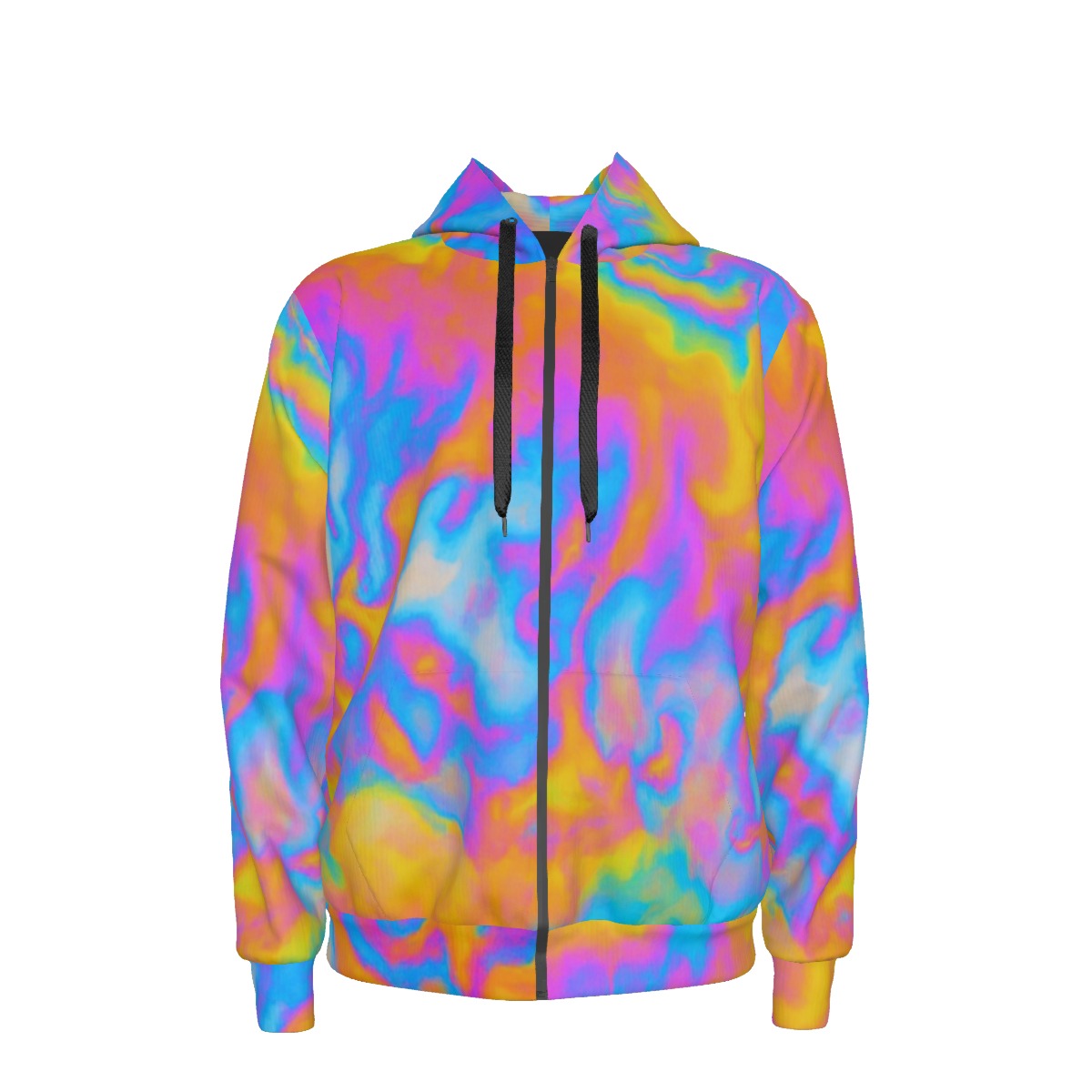 Unisex Zipper Hoodie With Black Lining