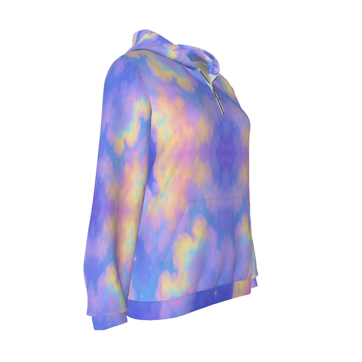 Women's Borg Fleece Hoodie With Half Zip