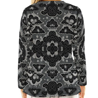 Women's Loose V-Neck T-Shirt With Long Sleeve