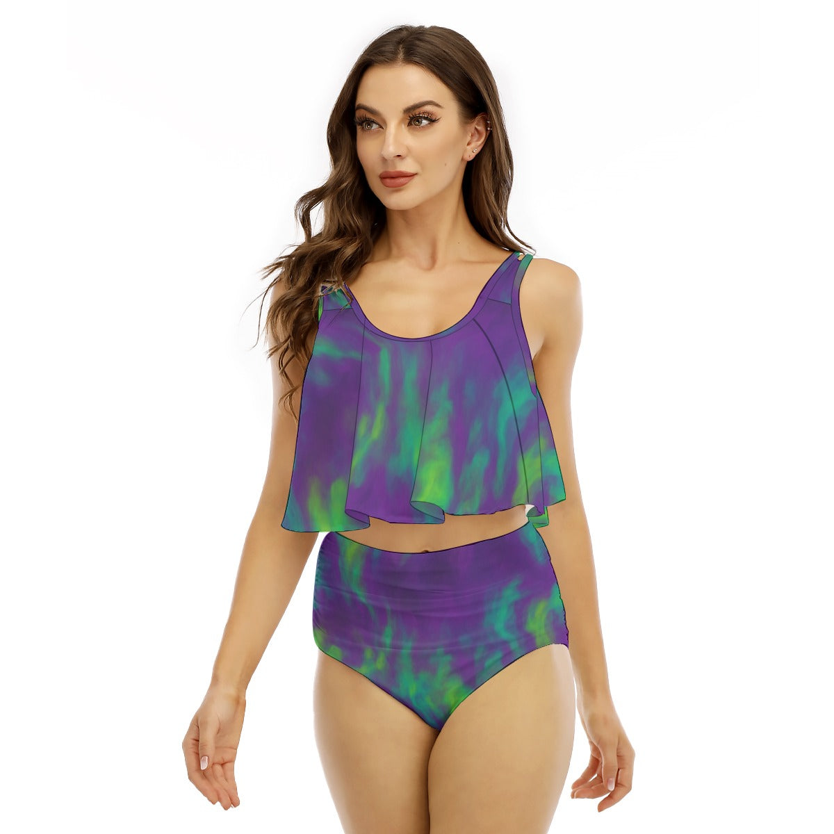 Women's Ruffled Vest Bikini Swimsuit