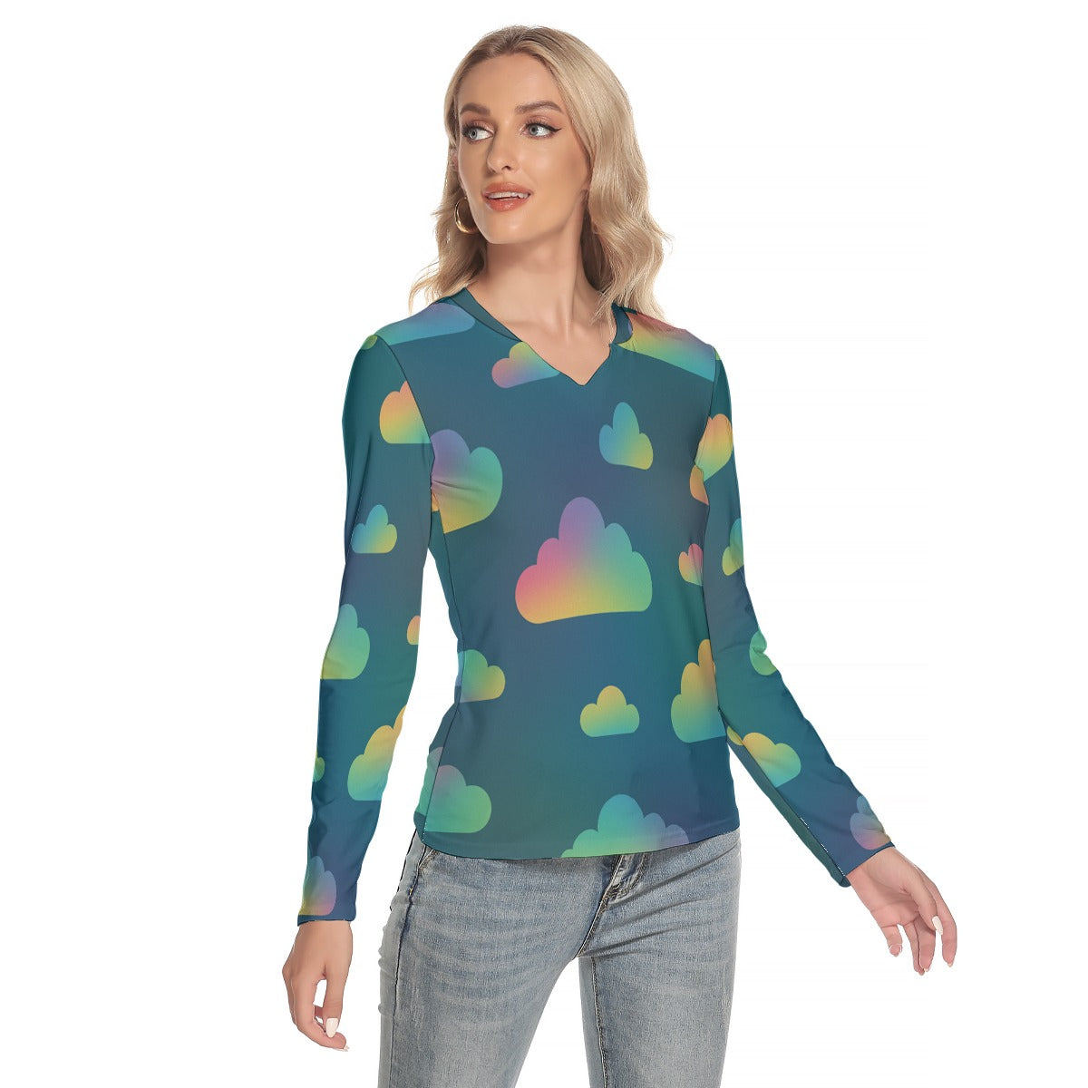 Women's V-Neck Long Sleeves T-Shirt