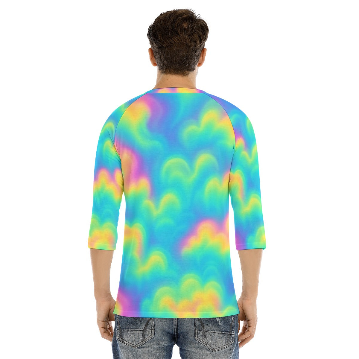 Men's Bracelet Sleeve T-shirt With Button Closure