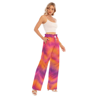 Women's Waist Fungus Edge Wide-leg Pants