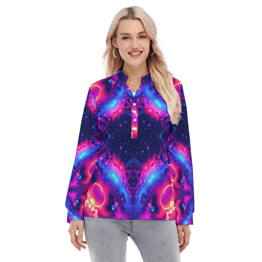 Women's Long Sleeve Blouse With Button Closure