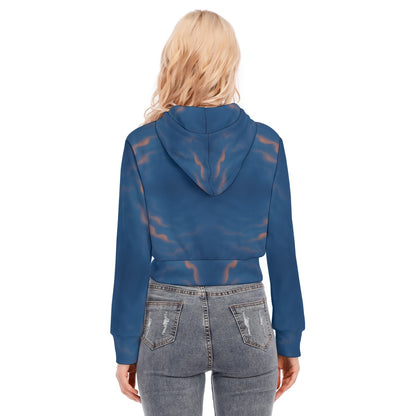 Women's Crop Top Hoodie With Zipper Closure