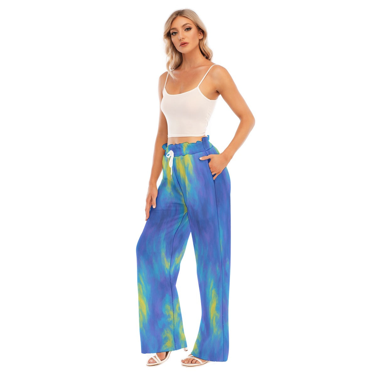 Women's Waist Fungus Edge Wide-leg Pants