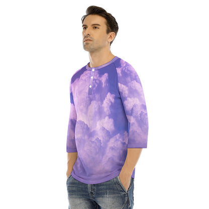 Men's Bracelet Sleeve T-shirt With Button Closure - view 3