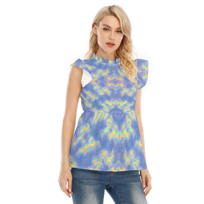 Women's Blouse With Lotus Leaf Lace