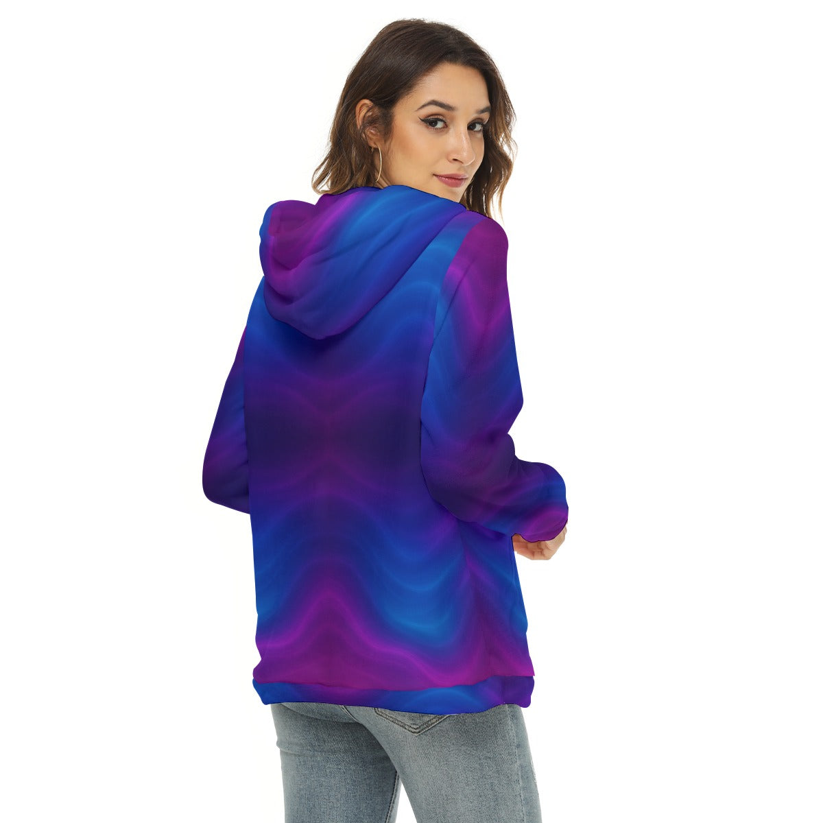 Women's Borg Fleece Hoodie With Half Zip