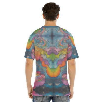 Men's Raglan Sleeve T-shirt With Button Closure