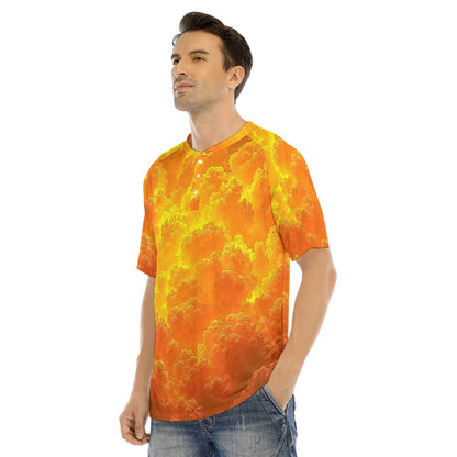 Men's Raglan Sleeve T-shirt With Button Closure
