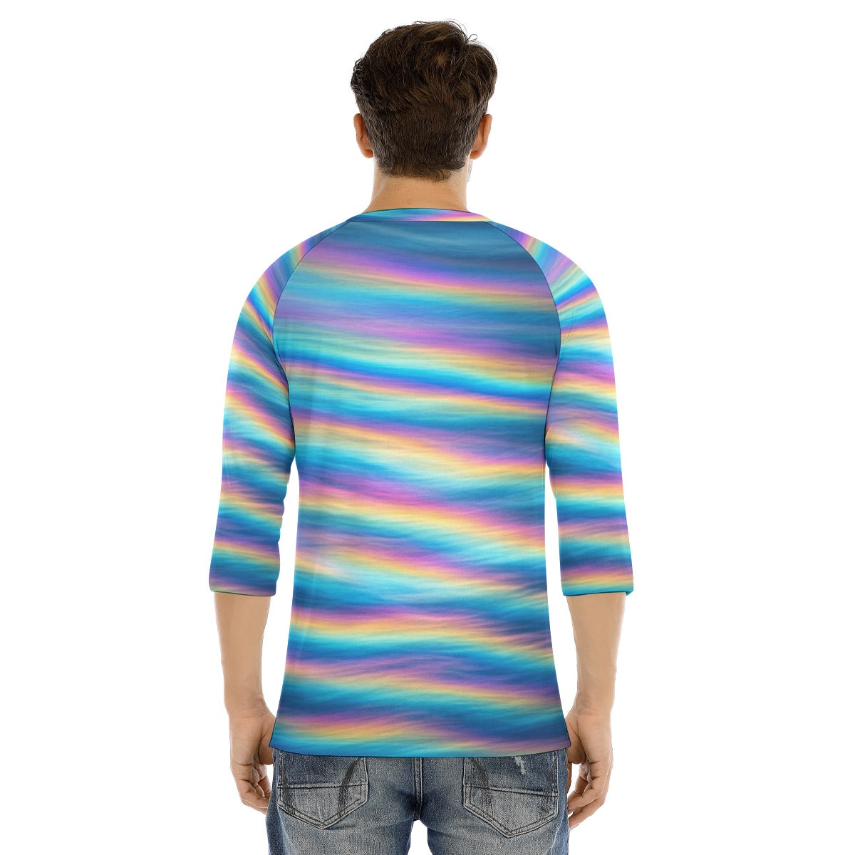 Men's Bracelet Sleeve T-shirt With Button Closure - view 4
