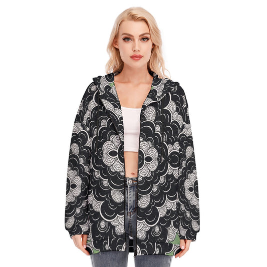 Women's Long Hoodie With Zipper Closure