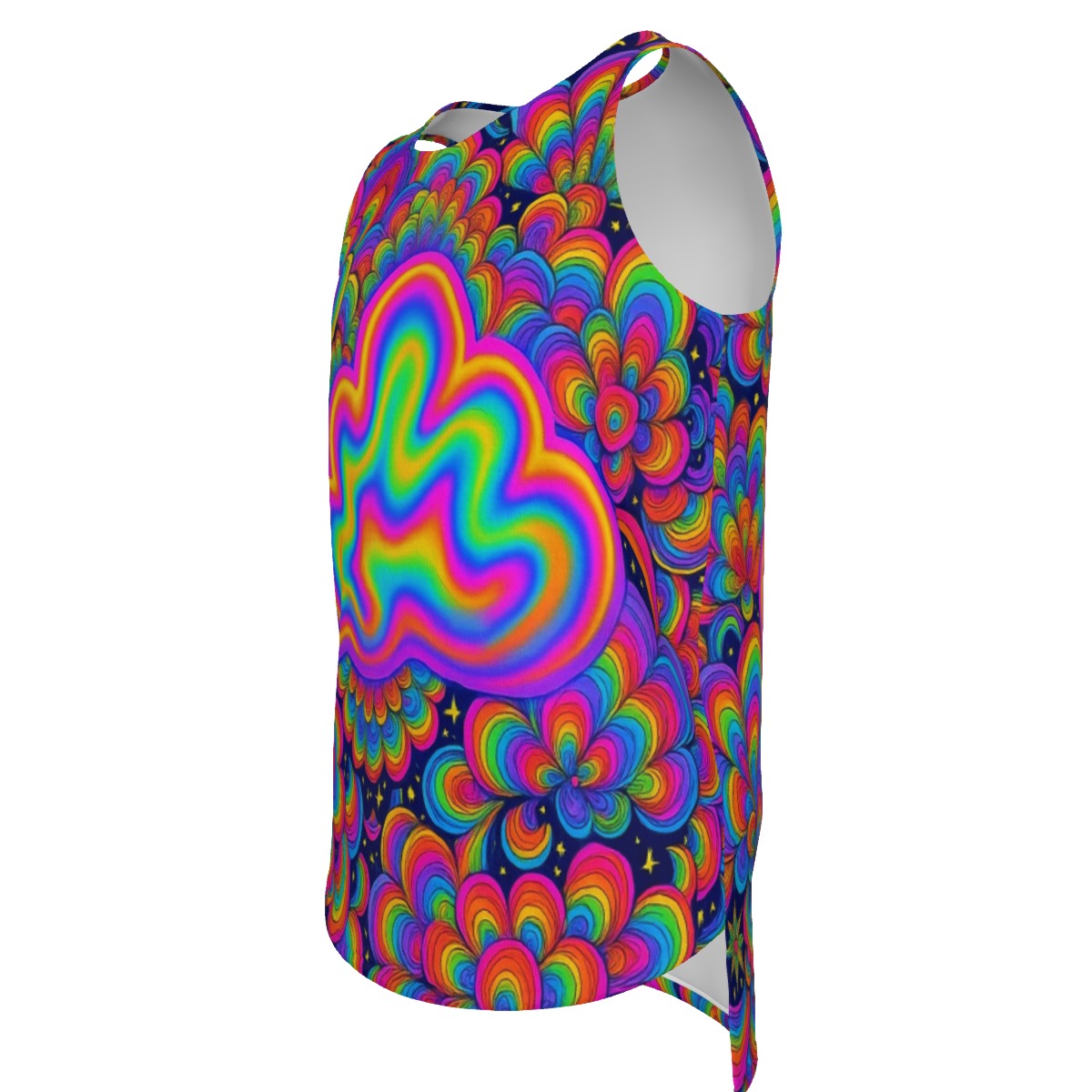 Men's Curved Hem Long Tank Top