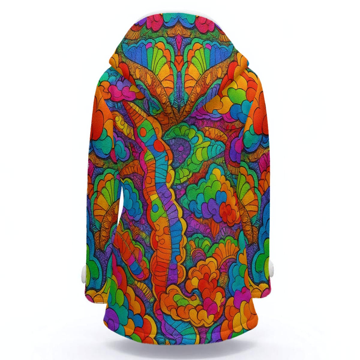 Women's Hooded Double-Breasted Winter Coat With Fleece