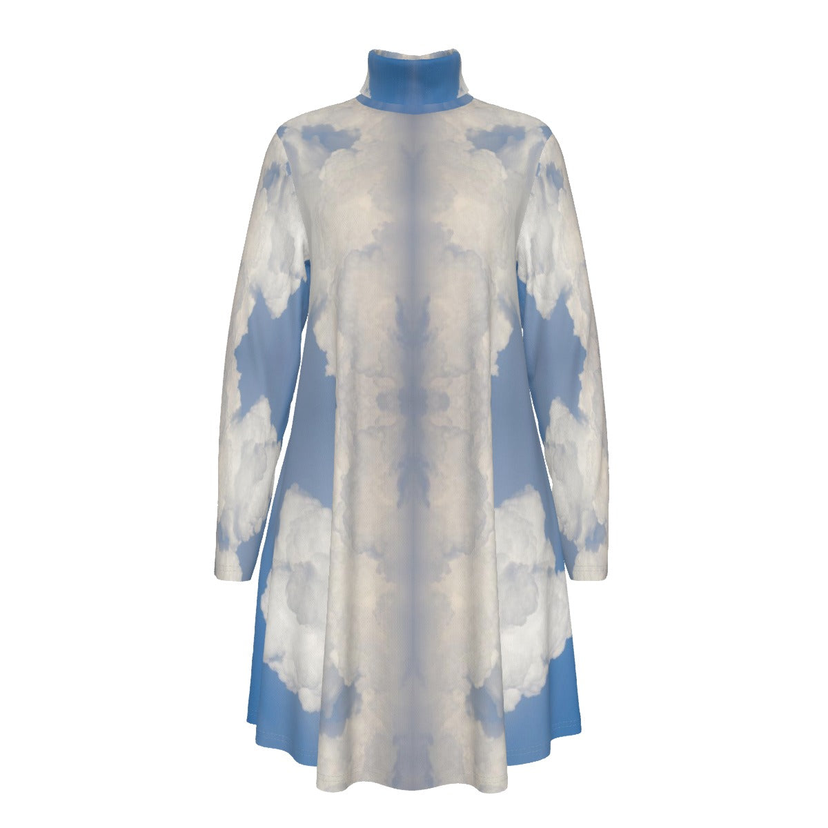 Women's High Neck Dress With Long Sleeve