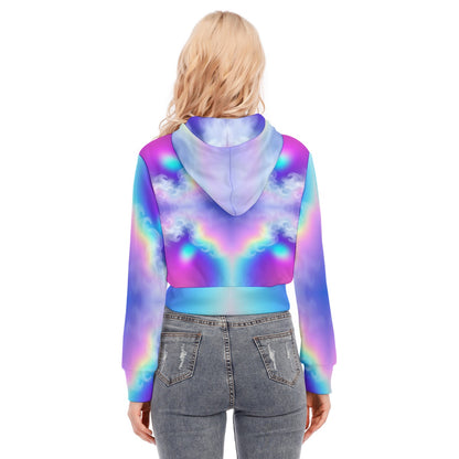 Women's Crop Top Hoodie With Zipper Closure