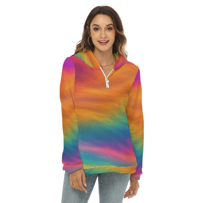 Women's Borg Fleece Hoodie With Half Zip