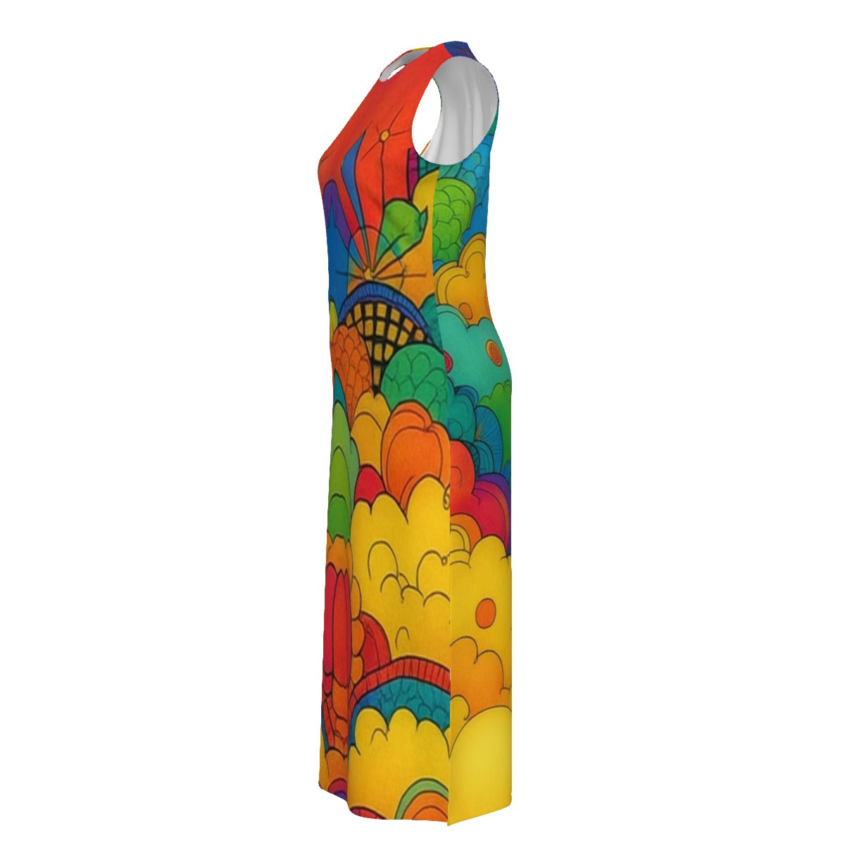 Women's Beach Perspective Chiffon Sleeveless Dress